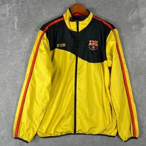 FC Barcelona Jacke Herren Medium Gelb Schwarz FCB Windbreaker Fußball Retro - Bild 1 von 9