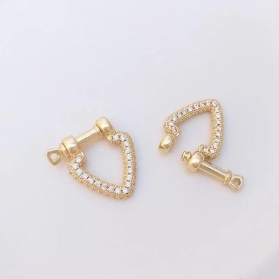 1 pieza chapado en oro de 18 quilates circonita cúbica pavimentada cierres conector hallazgos GJY28 Foto 1 de 2