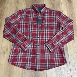 Camisa de franela de ciudad a cuadros Mizzen + Main Thomas para hombre ribete grande nueva con etiquetas - Imagen 1 de 11