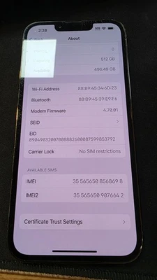 Unlocked Apple iPhone 13 Pro 512GB Graphite - Replaced Camera, won't 0.5x zoom - Image 1 of 4