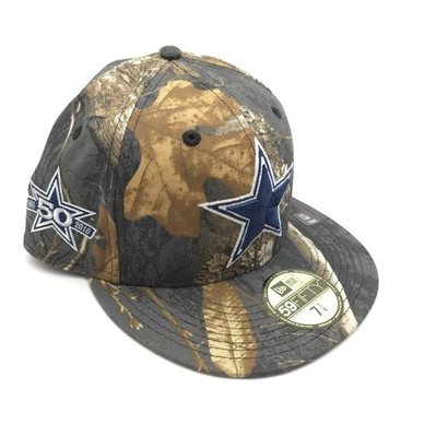 59FIFTY New Era Dallas Cowboys 50 Aniversario 1960-2010 Camuflaje Equipado 7 1/4 Raro Foto 1 de 4