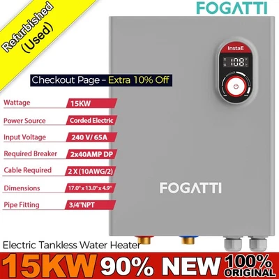 Used- 15KW Electric Tankless Water Heater Instant Hot On-demand for whole house - Image 1 of 4