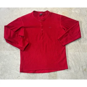 VTG 90s Mens Patagonia Capilene Red Fleece Pullover Henley Shirt Sz L USA - Picture 1 of 7