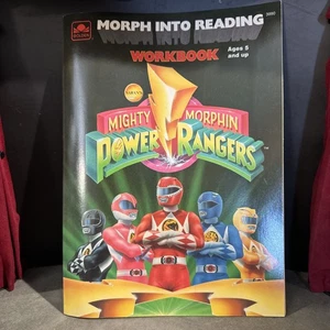 Vintage Power Ranger Workbook Morph into Reading 1994 Saban's 3990 Golden Book - Picture 1 of 3