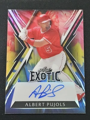 2023 Leaf Exotic Albert Pujols Parrot Prism Auto 1/1 Angels Cardinals - Image 1 of 2