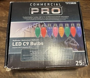 Commercial Pro 25 Multicolor Faceted LED C9 Christmas Replacement Light Bulbs - Picture 1 of 2