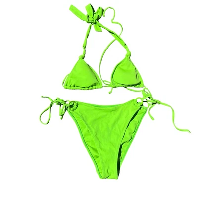 Top de bikini L.A HEARTS BY PACSUN verde neón (XS) parte inferior (S) Foto 1 de 4