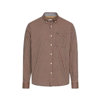 Camel active Camisa de Hombre Manga Larga Braun Negro a Cuadros 6S10 409110 55 - Imagen 1 de 4