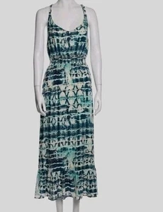 Nicole Miller Strappy Maxi Dress Smocked Waist Size 12 Spring Summer NWT - Picture 1 of 7