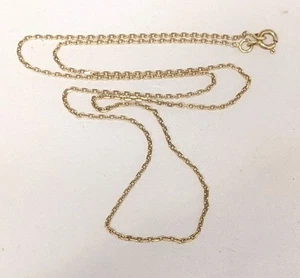 18ct 750 Yellow Gold Chain Necklace Rectangular Chain Links - 46cm Long - 3.55g - Bild 1 von 16