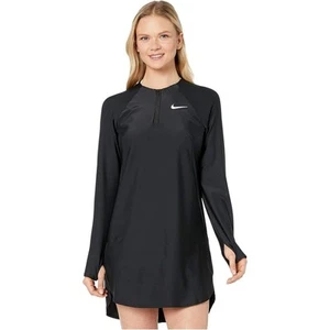 Nuevo Nike Natación Mujer Talla Pequeña Túnica de Natación Manga Larga Encubrimiento Negro UPF 40+ - Imagen 1 de 9