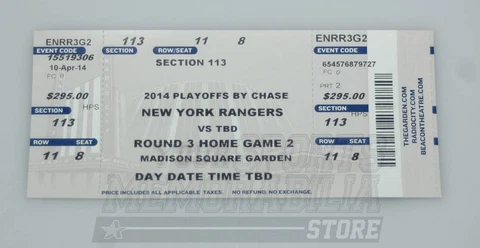 New York Rangers Vs Montreal Canadiens 2014 Stanley Cup Playoffs Game 3 Ticket B Cover
