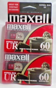 Maxwell Audio Cassette Recording Tapes UR 60 Normal Bias 2 Pack Sealed Brand New - Picture 1 of 2
