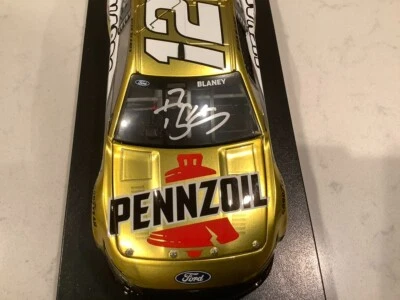 RYAN BLANEY AUTOGRAPHED 2022 FORD PENNZOIL MENARDS LIQUID COLOR DIECAST & CARD - Image 1 of 4