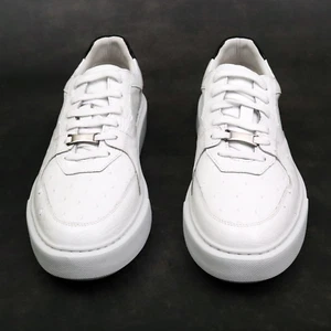 Schuhe echtes Straußenleder Herren Turnschuhe Handarbeit weiß Größe 6-11US - Bild 1 von 11