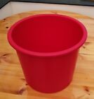 Strong Red Plastic Waste Paper Bin. Height 25.5cm(10"). See photos etc. for info