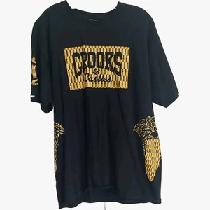 Crooks & Castles Men's Black/Gold Graphic Print T- Shirt Tee L Streetwear - Picture 1 of 6