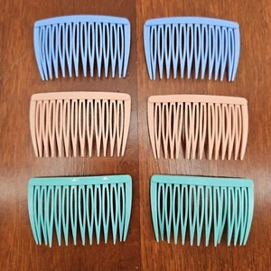 Goody 3" Side Hair Comb Kant Slip Plastic Lot Of 3 Pastel Colors Vtg 80's 90's - Picture 1 of 6