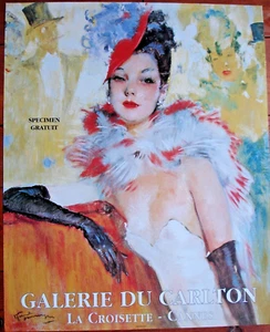 Affiche Jean Gabriel DOMERGUE - Galerie du CARLTON à CANNES Croisette-55X45CM - Bild 1 von 4
