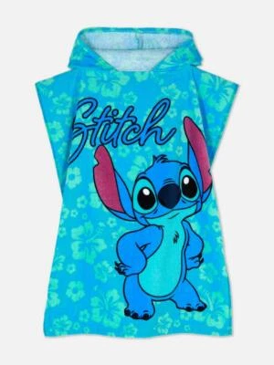 Lilo & Stitch Poncho Hooded Towel Kids Bathrobe Beach Bath Swimming Disney - Image 1 of 3