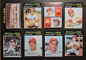 (8) 1971 Topps Lot: McCarver; Money; Gamble; Team Card; Lis RC++ (G-EX) - Bild 1 von 4