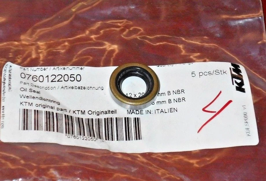 SELLO DE ACEITE EJE DE CAMBIO KTM 990 SUPER ENDURO, DUKE, MOTO, SMT, SUPERM, 85SX 0760122050 Foto 1 de 1