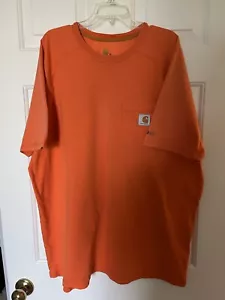 Carhartt Force Relaxed Fit Orange Pocket T-Shirt Size Mens XL - Picture 1 of 6