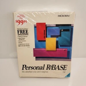 Vintage Microrim Personal R:BASE 1.0 Computer Database 1990 NIP HTF - Picture 1 of 6