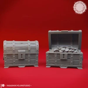 2 cofres del tesoro - Yasashii - mazmorras y dragones 32 mm fantasía D&D juego de rol - Imagen 1 de 1