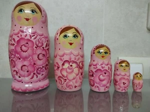 MATRIOSKAS RUSAS X5 ORIGINAL 17cm PINTADA A MANO - Imagen 1 de 4