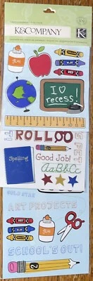 K&Company Back To School Days Flip Pack Palavras Livros Globo Tesoura Lápis Adesivo - Imagem 1 de 4