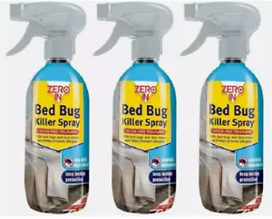 3 x Bed Bug & Dust Mite Killer Spray 500ml Bug Control Treatment Dust Repellent - Picture 1 of 6