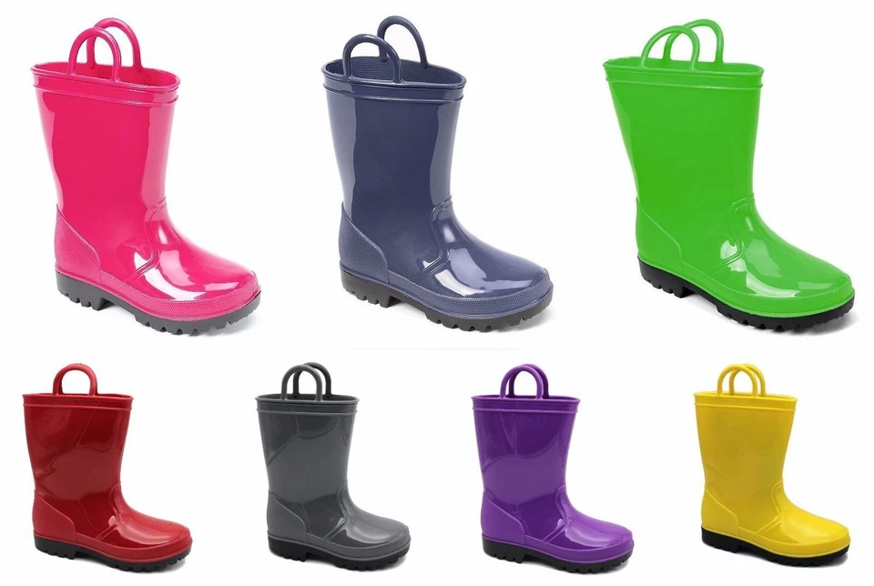 RAIN BOOTS- Navy, Black, or Pink. Infants Toddlers Big Kids. Girls or Boys - Image 1 of 4