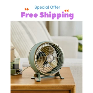 Better Homes & Gardens Retro 5" 3-Speed Metal Sage Tiltable New Drum Fan, New Us - Picture 1 of 5