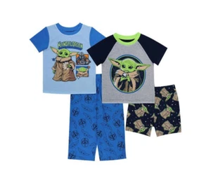 Disney Boy's Star Wars Mandalorian Graphic 4 Piece Pajama Set NWT Size 3T,4T - Picture 1 of 5