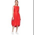 Cos Women's Red Dress With Cocoon Skirt Size 10