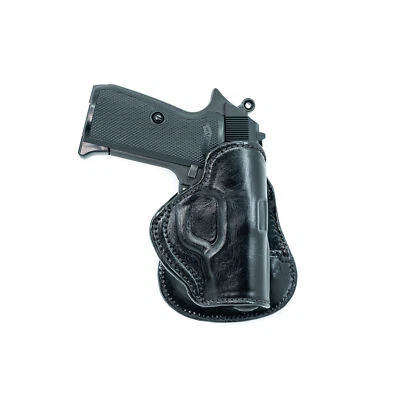 PADDLE LEATHER HOLSTER FOR BERETTA NANO BU9 9MM. OWB PADDLE ADJUSTABLE CANT. - Image 1 of 4