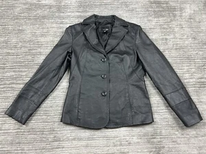 East 5th Jacket Womens Small Black Genuine Leather Outdoors Biker - Picture 1 of 12