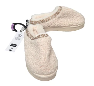 F&F TESCO Womens Lovely White Slip On Fur Soft Flat Slippers EU 39 UK 6 - Picture 1 of 6