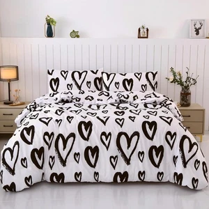 SDIII 3PCS Love Heart Comforter Set Queen, Soft Microfiber Lightweight Heart ... - Picture 1 of 9