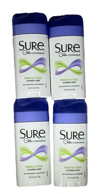 4X  Sure 48hr Anti-Perspirant & Deodorant Invisible Solid Fresh & Cool 2.60 oz - Image 1 of 4