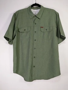 Camisa Orvis L Verde Rendimiento Sólido Senderismo Pesca Abotonada Manga Corta - Imagen 1 de 6