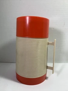 Vintage Aladdin Hy-Lo Vacuum Bottle Insulated 16 Oz Thermos Flask Red Beige - Picture 1 of 12