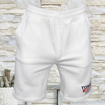 NWT TOMMY HILFIGER LUPES MEN'S WHITE FLEECE PULL ON SWEAT SHORTS SIZE S - Image 1 of 4