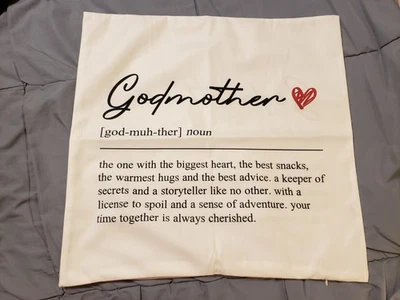 New - Godmother Throw Pillow Case Only (18x18) NIP - Image 1 of 4