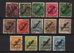 JUEGO COMPLETO DE SELLOS DE SERVICIO DE ALEMANIA 1923 Mi.# 75/88 usado fino - Imagen 1 de 1