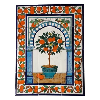 Tile picture ceramic tiles Orient hand painted wall tiles Mediterranean mosaic 12-99 - Image 1 of 2
