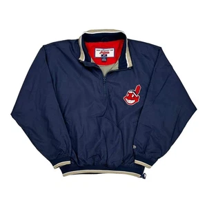 Cleveland Indians Pro Player Mlb Windbreaker - Large Navy Polyester - Picture 1 of 7