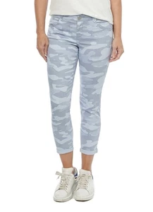 Pantalones de mezclilla Democracy para mujer 4 azules camuflados tiro medio tecnología ab adelgazante modelador tobillo - Imagen 1 de 5