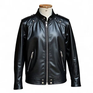 🧥 Chaqueta de cuero genuino negra para hombre - Estilo clásico, calidad premium - Imagen 1 de 3